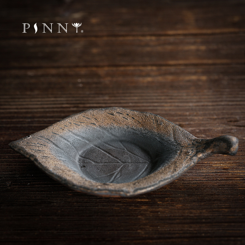 Schort keramiek bladvorm theekop schoteltjes bladvorm vintage hittebestendig cuo mat kung fu thee accessoires