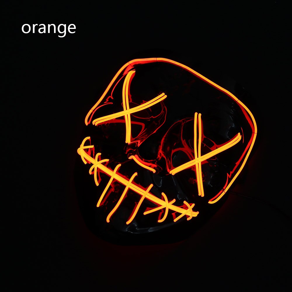 Halloween Party Trend LED Mask Purge Masks Election Mascara Costume DJ Party Light Up Cool Masks Glow In Dark: Orange