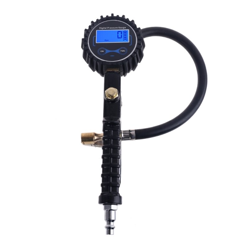 Digital Tire Inflator Pressure Gauge with 32cm 12" Hose &amp; Quick Connect Coupler Air Chuck 200 PSI Heavy Duty for Car 87HB