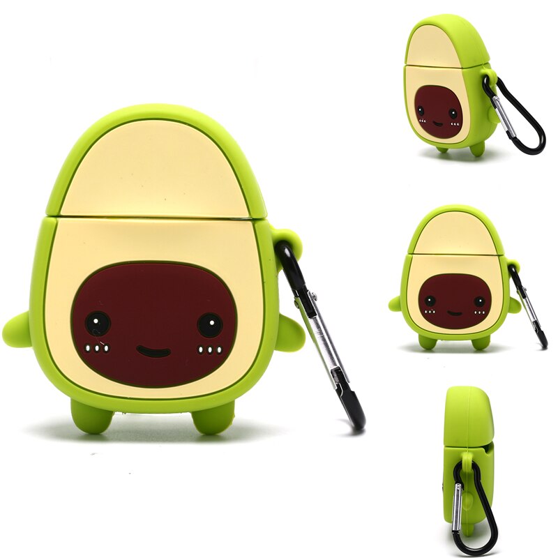 1Pc 3D Leuke Avocado Siliconen Oortelefoon Beschermen Cover Opladen Case Voor Airpods