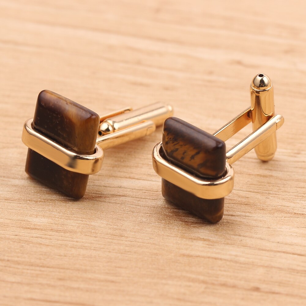 Men's Cufflinks Black Brown Rectangular Business Shirt Cufflinks Christmas Halloween Friends Lover Jewelry