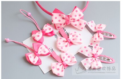 Children's Hair Ornament Headband Girl's Headband Hair Rope Baby Hair Clip Head Accessories Set: Colorful