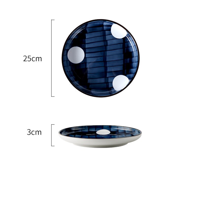 Japanese-style ceramic dinner plate serving dish cake disc western-style steak dish kitchen board snack dish salad bowl: h