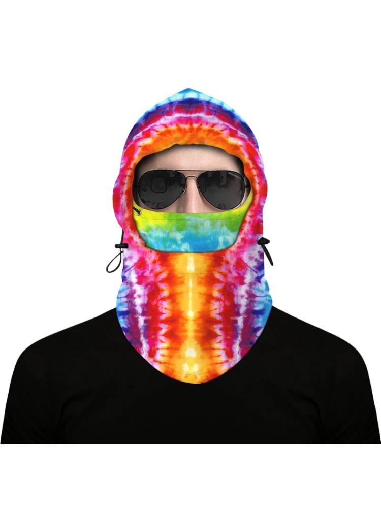 Unisex fleece hætte balaclava hel ansigtsmaske stjernehimmel digital print halsvarmer  a2ua