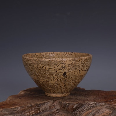 Prachtige Antieke Grijs Porselein Thee Cup Ornamenten