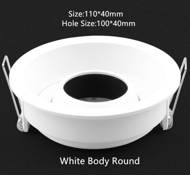 Anti-verblindings  gu10/mr16 frame beugel fitting spot licht houder fitting verstelbare inbouw plafondmontage downlight lampvoet: Witte ronde