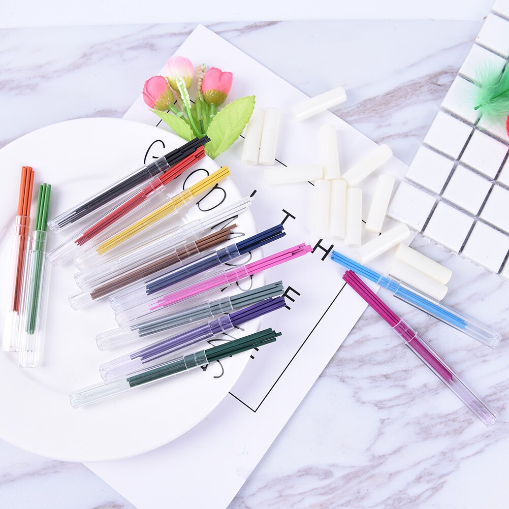 6 uds/1 tubo 2mm Color lápiz plomo 2,0mm recargas de plomo para lápiz mecánico lápiz escolar o de oficina Set papelería