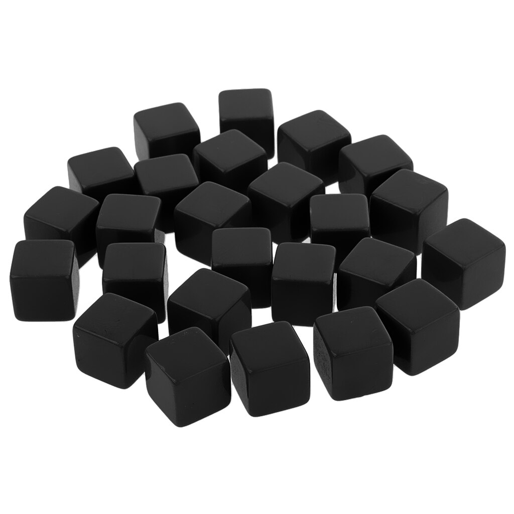 Dados en blanco de tamaño estándar, D6, seis lados, juegos de rol, 16mm/0,62 pulgadas, , 25 uds.