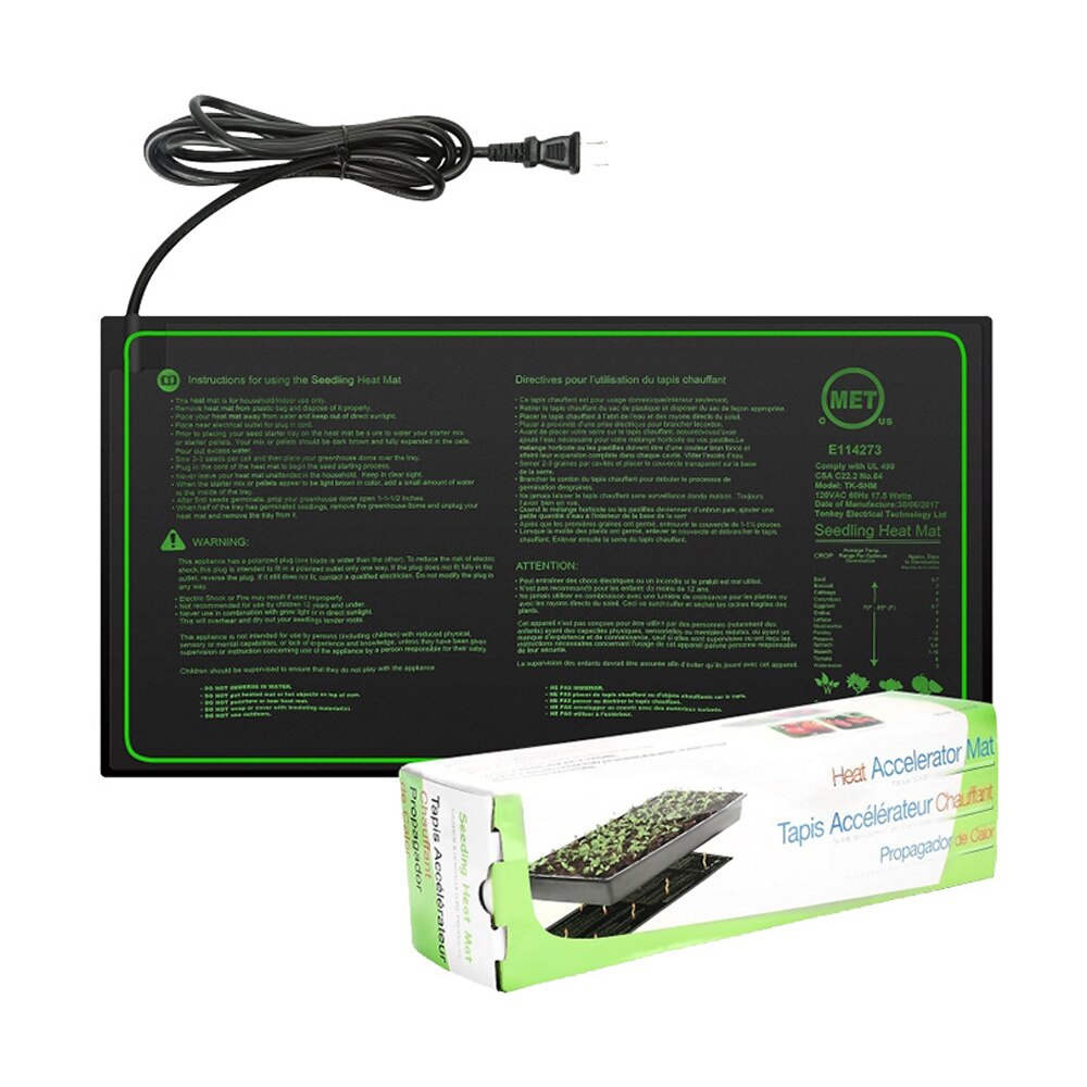 EU/US/UK Plug Seedling Heat Mat Plant Seed Germination Propagation Clone Starter Pad Waterproof Garden Supplies Greenhouse