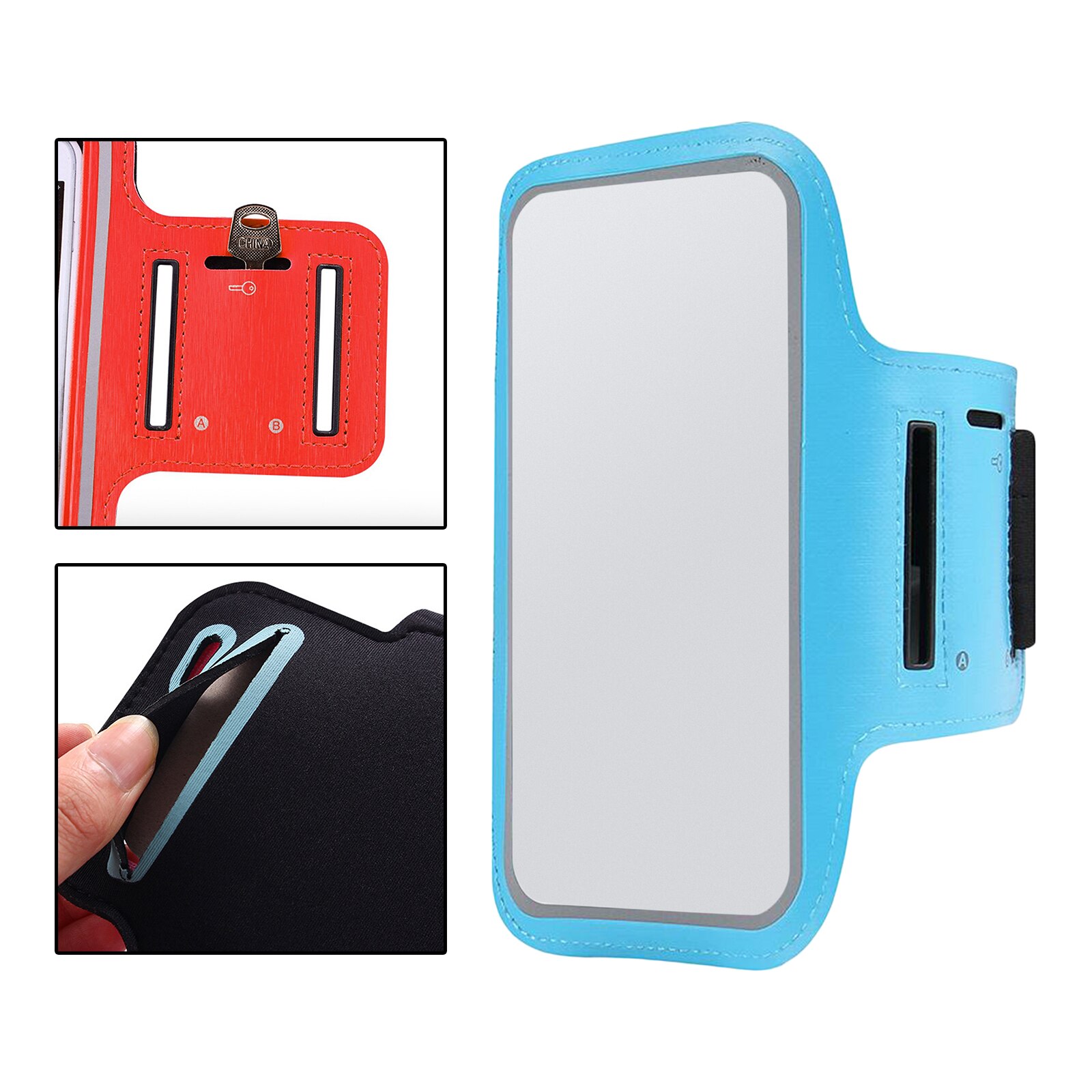 1pc Telefon Handgelenk Armband Übung Halter Container Bund Radfahren Workouts: light blue