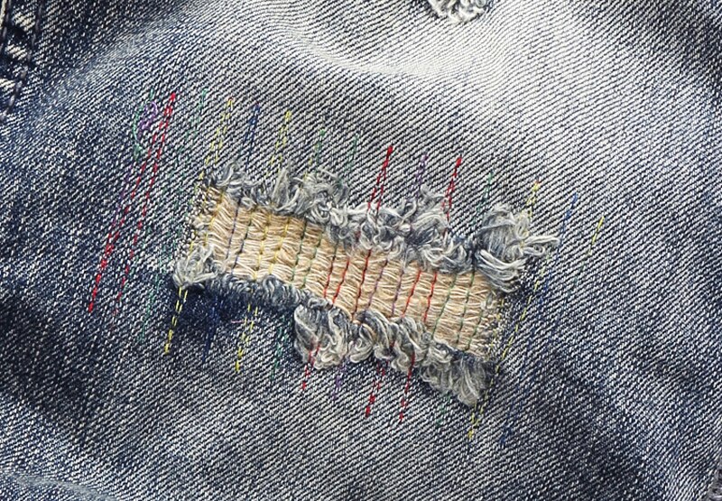 Pantalones vaqueros rasgados a la para hombre, pantalones cortos de tela vaquera Vintage Retro rota, ropa informal con de varias telas, pantalones cortos de estilo Hip Hop para hombre