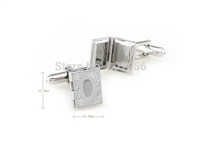 Dos homens livres do transporte Abotoaduras cor prata photo frame design homens material de cobre abotoaduras whoelsale & retail