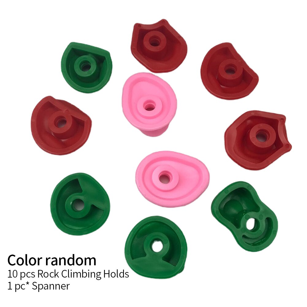 10pcs/set Rock Climbing Holds Hand Grip Kids Adults PE Wall Stones With Spanner Strength Training Feet Support Indoor Outdoor