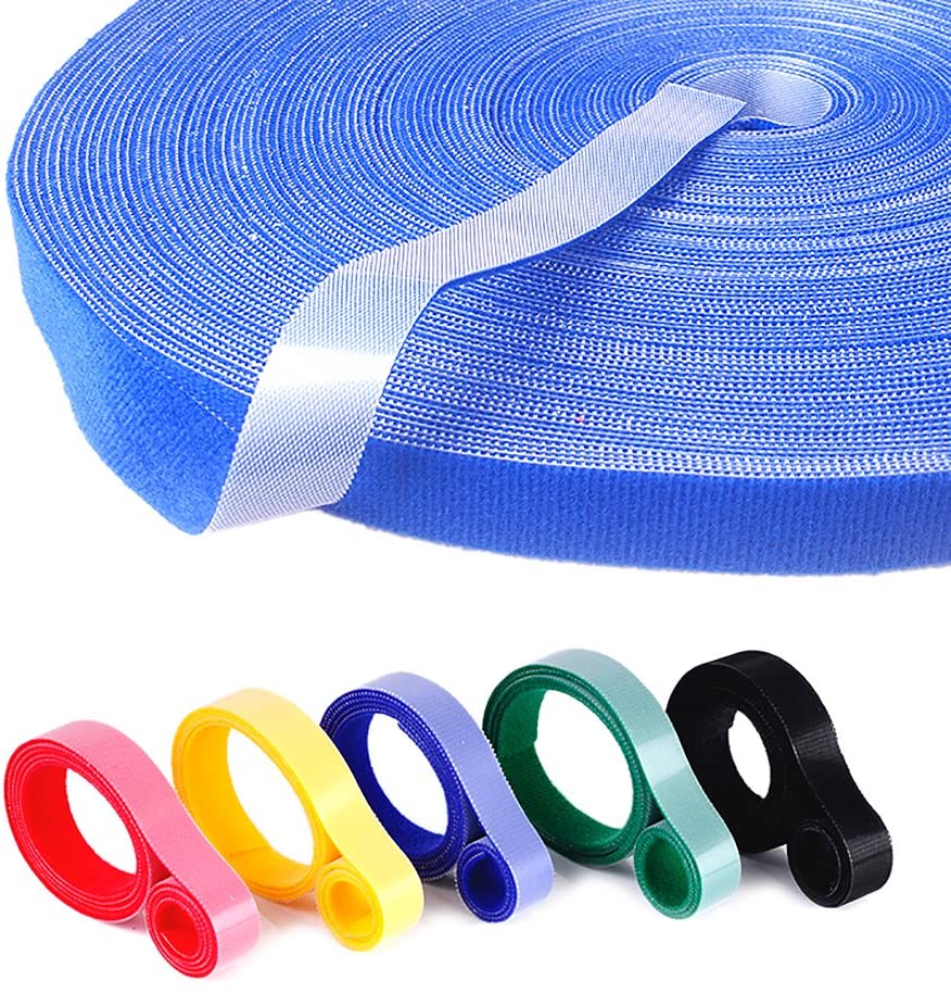 Cinta de sujeción reutilizable de 5M/rollo de 15/20mm, bridas para cables, correas de Velcro, tiras de cinta de gancho y bucle, organizador de cables de gestión de cables DIY