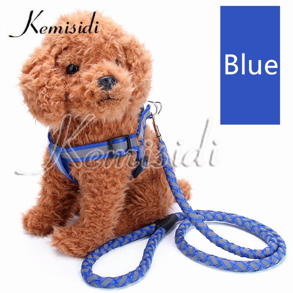 Kemisidi Reflecterende Knit Trekkabel Duurzaam Voor Huisdieren Hond Keten Borstband Supplies S, m, L Maat