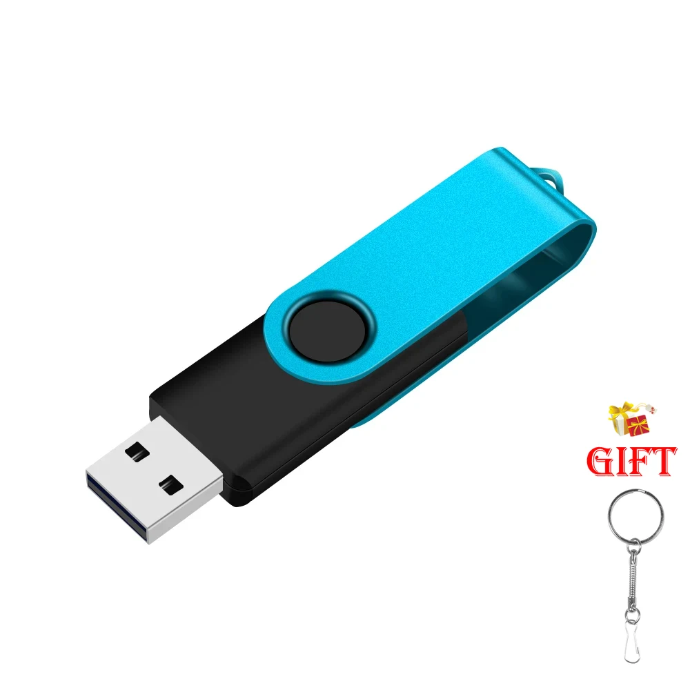 Unidad Flash USB 2,0 de 128GB, unidad de bolígrafo de 64GB, memoria colgante de 16GB, disco de 32GB en llave, memoria USB de 4GB, memoria Flash, de capacidad Real: Azul cielo / 32 GB