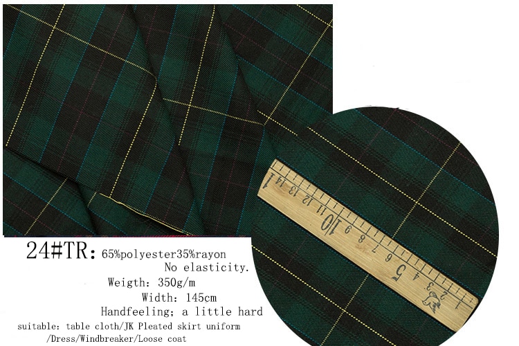 145 cmx 50cm polyester bomuld twill check klud garn farvet skotsk plaid stof til tøj tøjposer jk plisseret nederdel ensartet