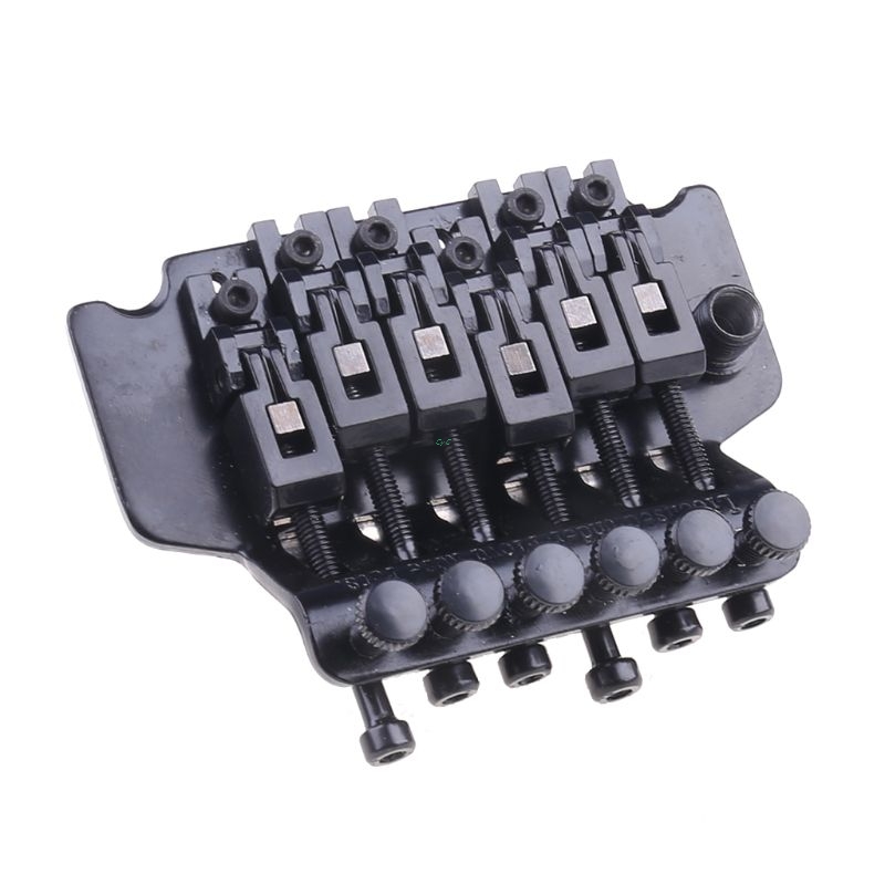 1 set svart tremolo-stall med dubbel låsningssystem, drogna elgitarrsträngar, stalldelar för floyd rose lic i