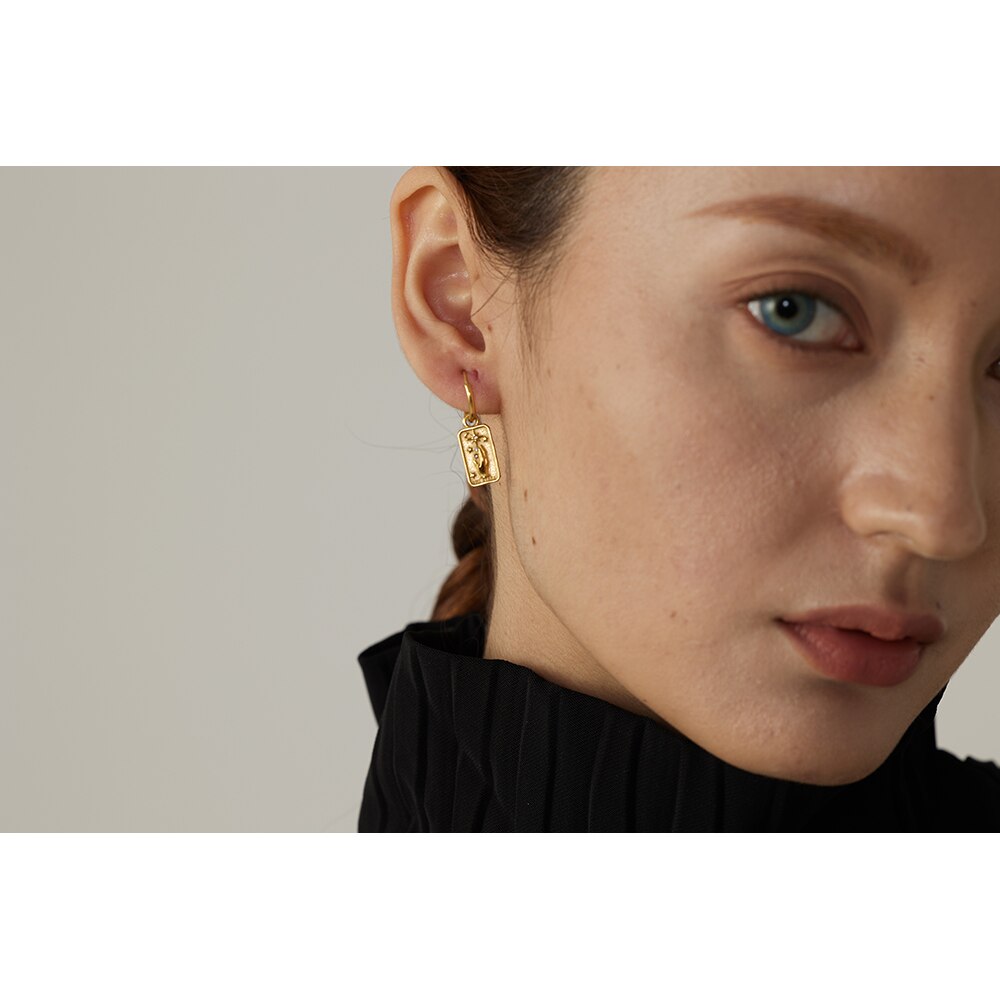 Yhpup Rvs Star Hand Hanger Ketting Oorbellen Set Verklaring Gouden Celestial Set Titanium Stalen Sieraden 2022