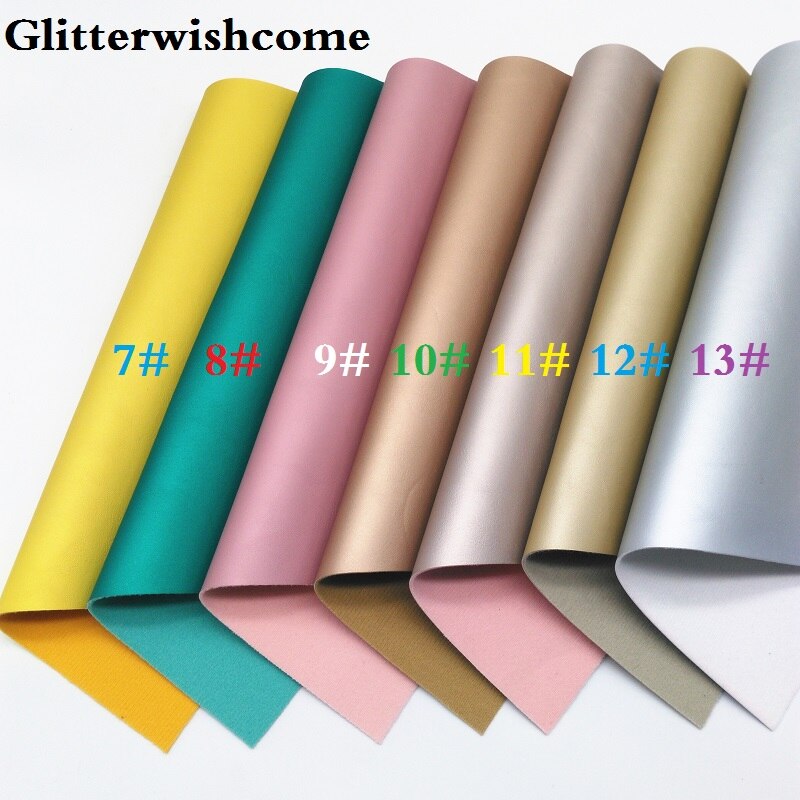 Glitterwishcome 30 x 134cm mini rulla synteettinen nahka, fluo metallinen sileä nahka kangasvinyyli jousille , gm015a