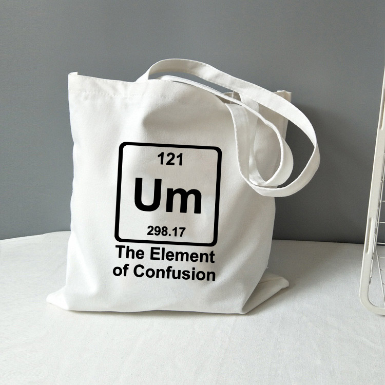 Chemistry Tote Bag Canvas All You Need Is Love Math Graphic Travel Storage Bag Funny Geek Handbag Shoulder Totebag: B0311-TBWH-M