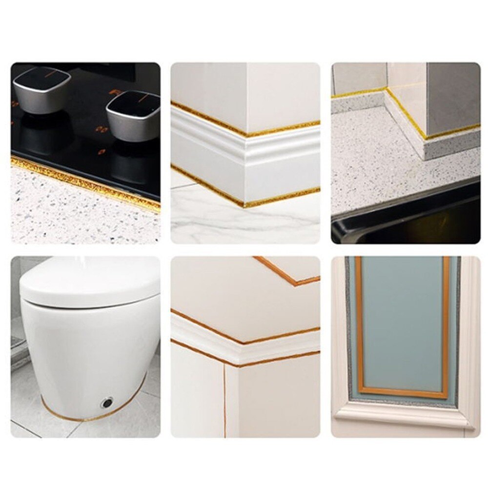 Self-adhesive Beautiful Seam Kitchen Sink Gap Waterproof Tape Flooring Ceiling Background Skirting Line Wall Decoration