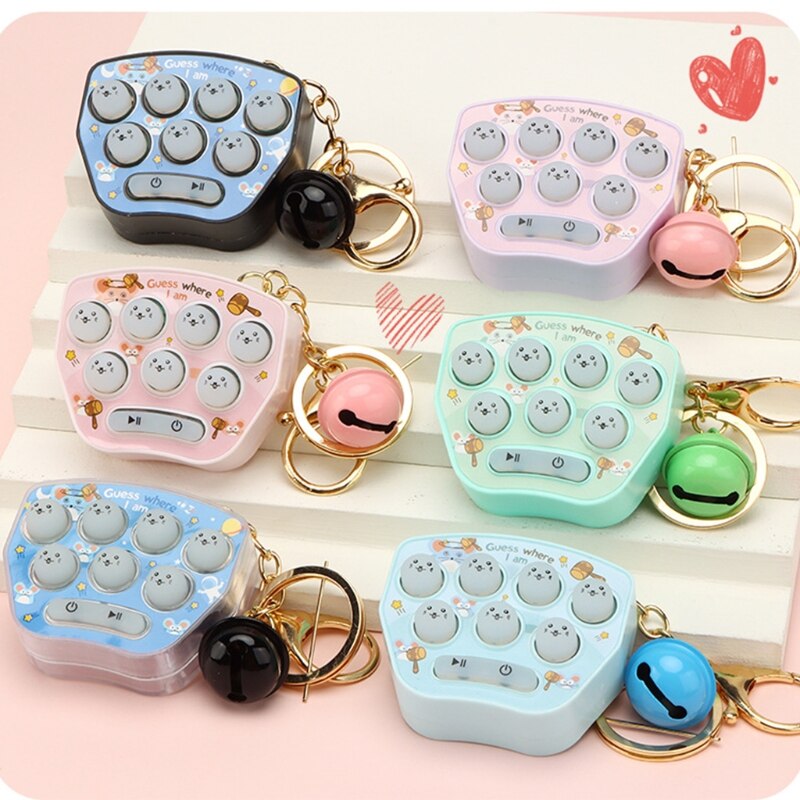 Fidget legetøj pop it mini hamster hukommelse spil legetøj nøglering led elektronisk hamster knap spil maskine fidget børns voksen legetøj