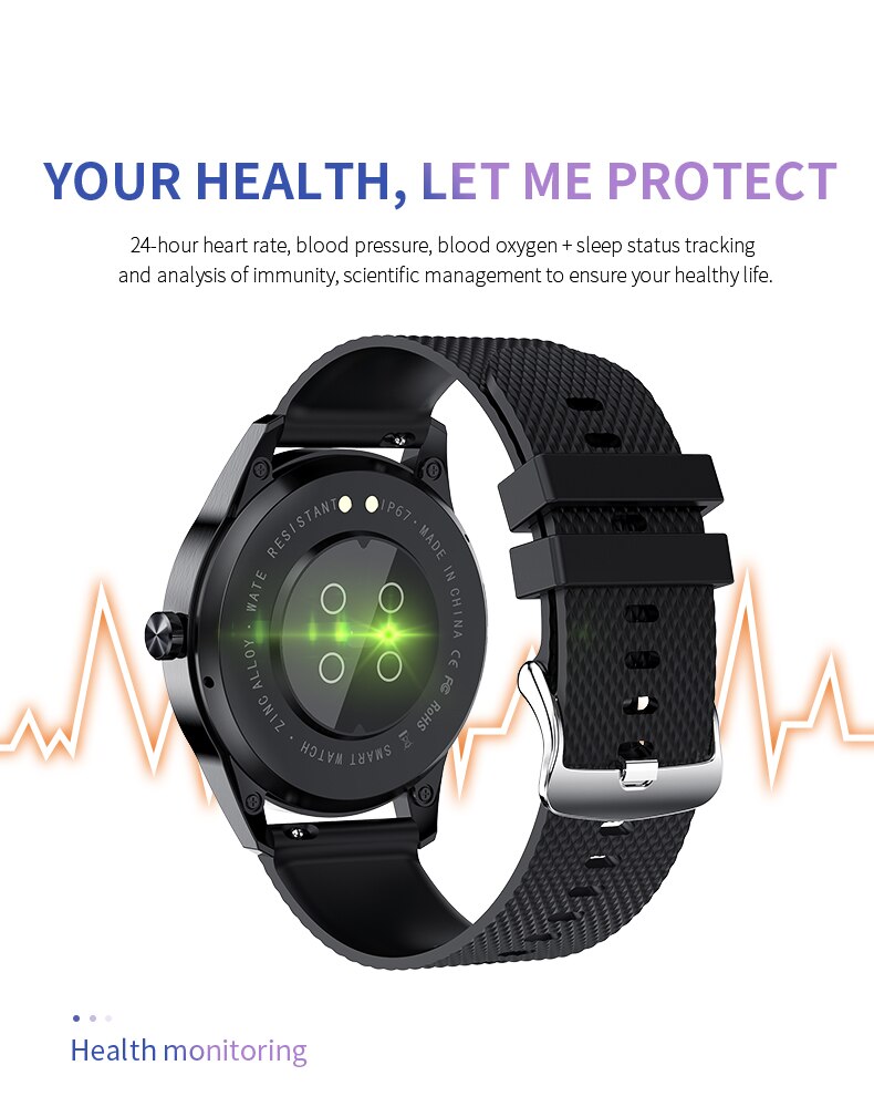 Montre connectée Y20 pour hommes, entièrement tactile, prise en charge des appels Bluetooth, moniteur de fréquence cardiaque, pour téléphone Android IOS PK G20