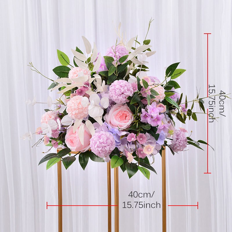 DIY wedding table centrepieces artificial flower ball backdrop wedding decor road lead wall hotel shop party silk flowers: 07