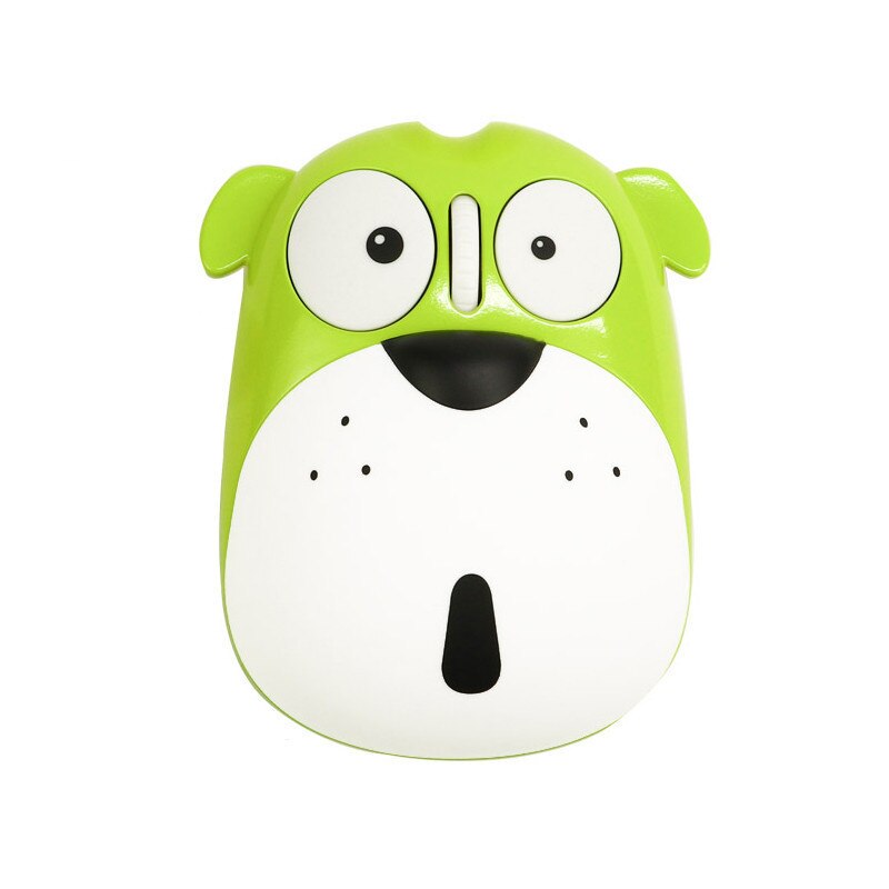 Souris de dessin animé sans fil, chargement sans fil pour chiots, silencieux, mignon, Panda, Bluetooth, pour PC,: Only Green Mice