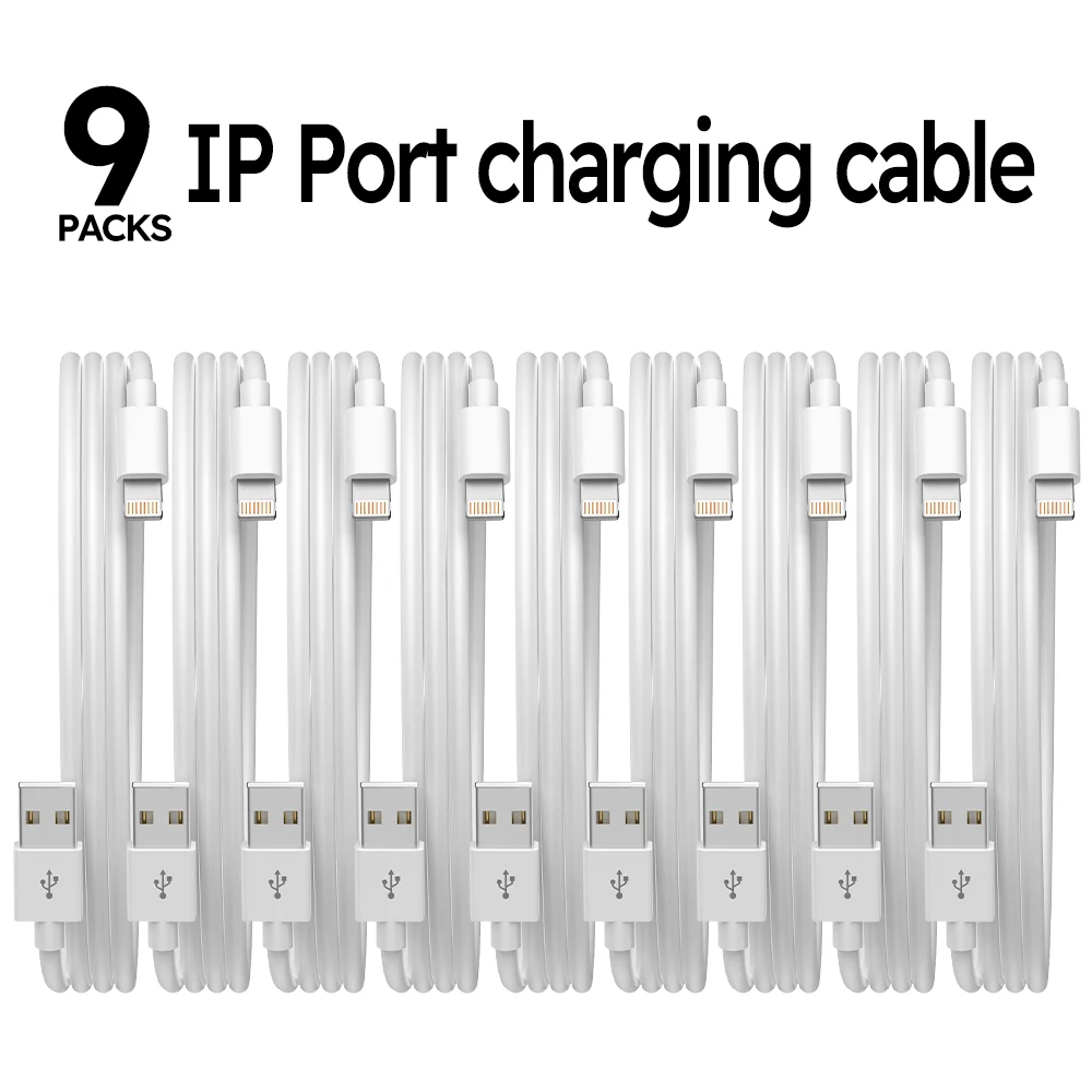 9 stk. 6ft hurtigopladnings-usb-kabler til iphone, lightning-kabel til iphone, hurtigopladningsopladerkabel, ledning kompatibel med iphone
