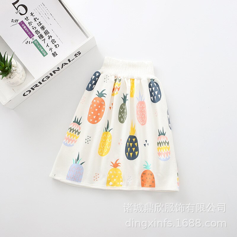 wearable changing pad covers waterproof diaper nappy skirt machine washable urine pad infants baby diaper changing mat be worn: L pineapples