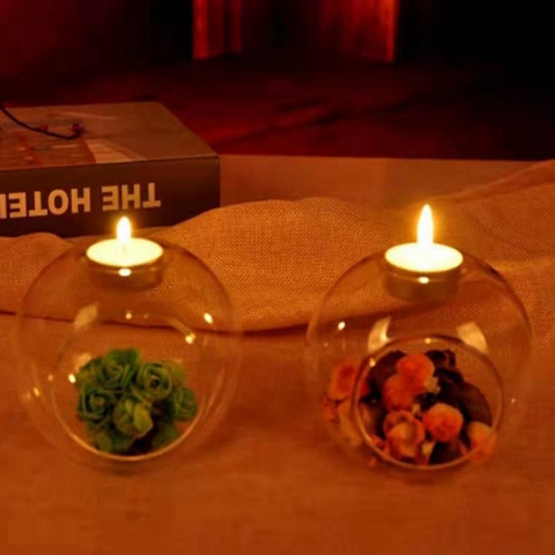 Romantisk bryllup middag indretning klassisk krystal gennemsigtigt glas hængende lysestage lysestage bar fest boligindretning