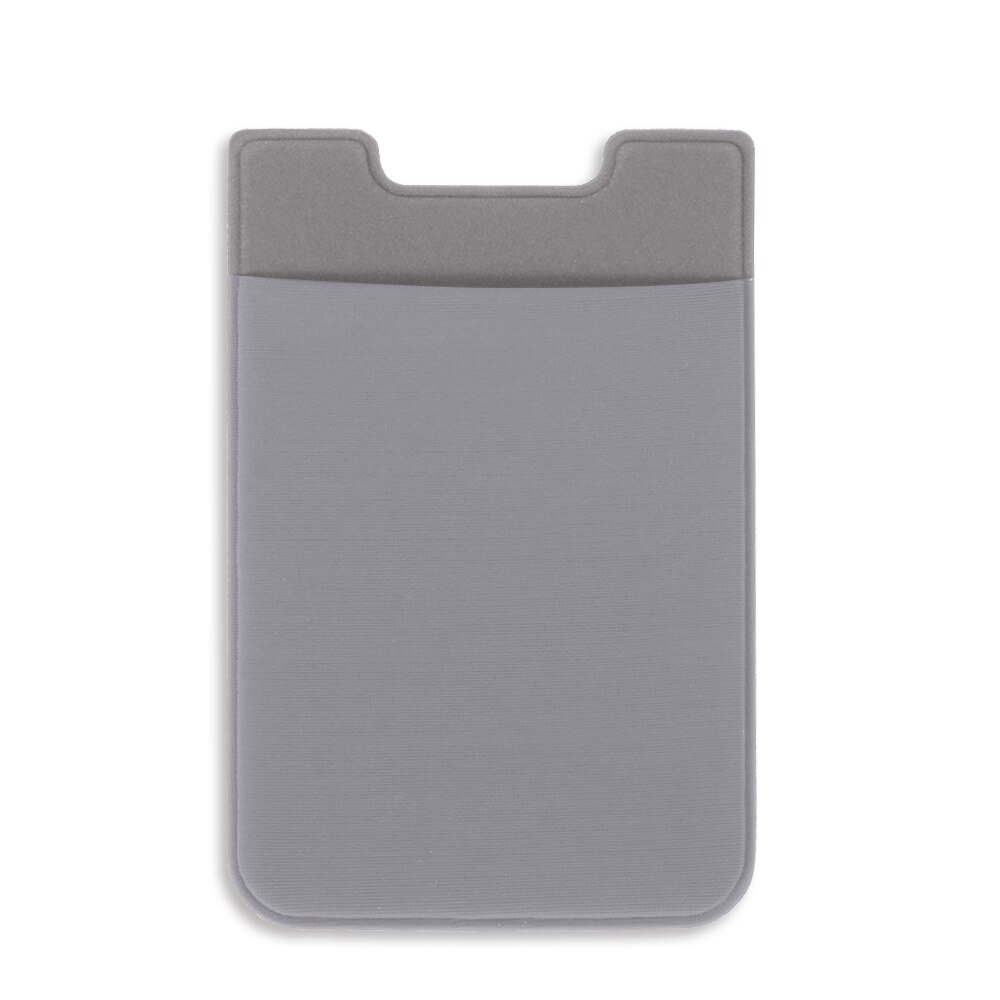 1PC Elastic Mobile Phone Wallet Case Stick On Credit ID Card Holder Pocket Self-Adhesive Sticker Card Sleeves: Gray