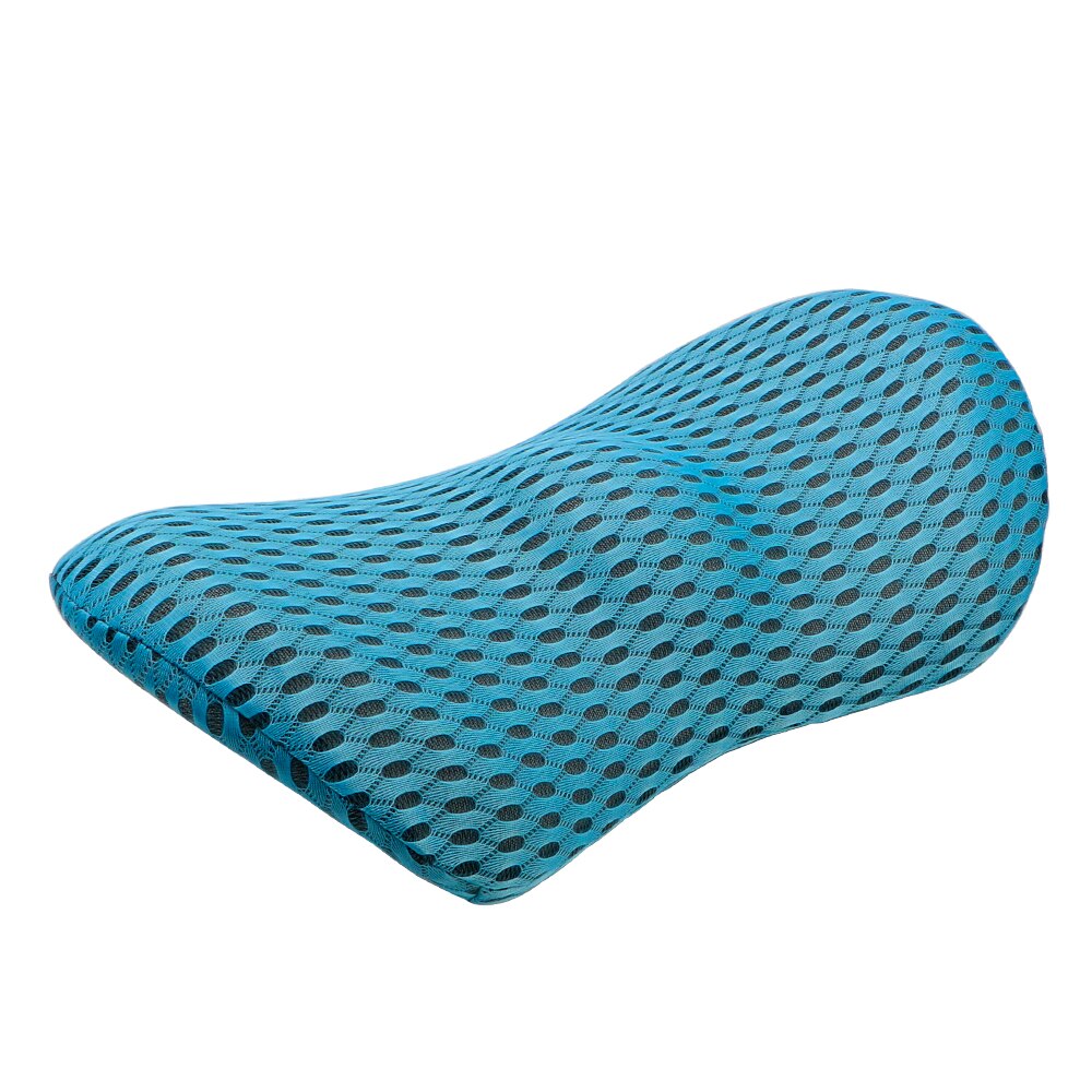 LEEPEE Car Cushion Lumbar Support Pillow Memory Foam Car Seat Waist Pillow Low Back Cushion Bed Sleeping Pillow: Blue Mesh