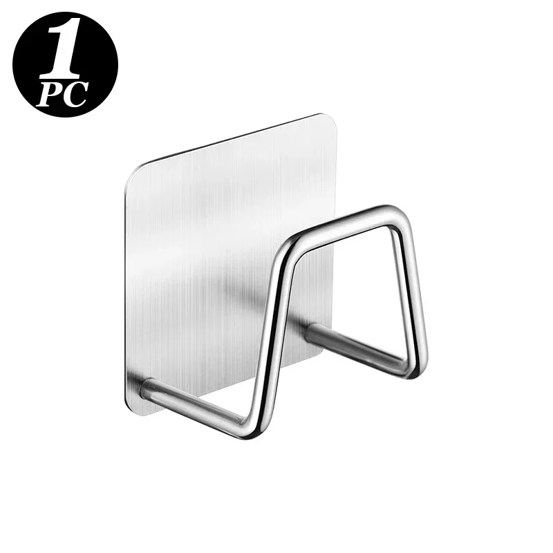 1-6 stücke Küche Edelstahl Waschbecken Schwämme Halter Selbstklebende Ablauf Trocknen Rack Regal Haushalt Wand Haken Lagerung veranstalter: Licht Grau