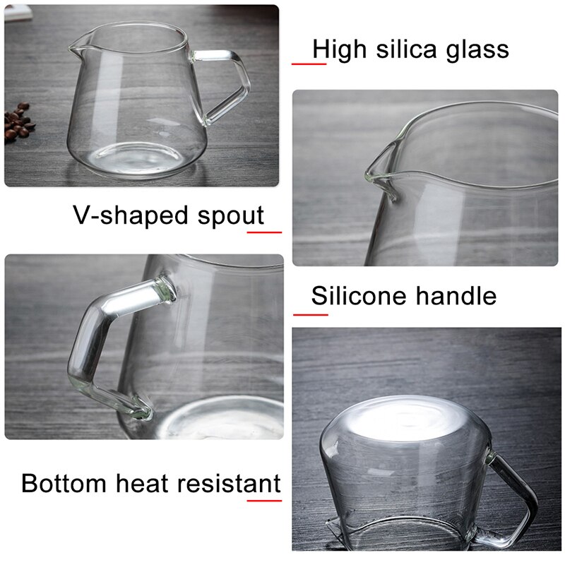 400ML-600ML Glass Coffee Sharing Pot Coffee Server Pour Out Decanter Home Brewing Cup Hand Made Coffee Maker Ice Drip Kettle^1