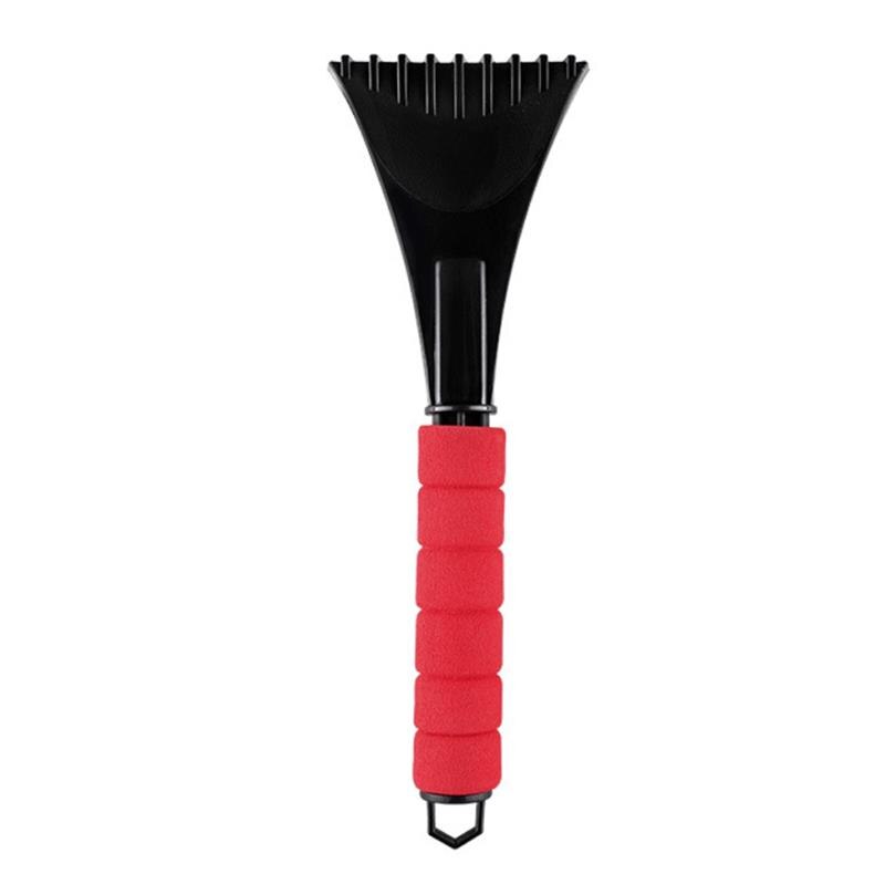 Eliminador de nieve para parabrisas de coche, escoba para eliminar el hielo y la escarcha del vehículo, con agujero trasero: Red