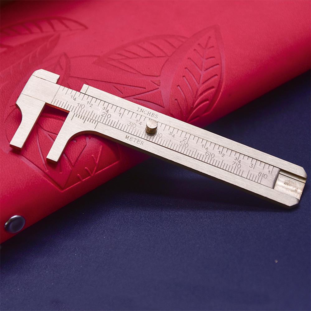 Guoyi Z007 Copper ruler Triangle ruler Caliper protractor teaching pen drawing Measuring Learn office school stationery Supplies: Caliper