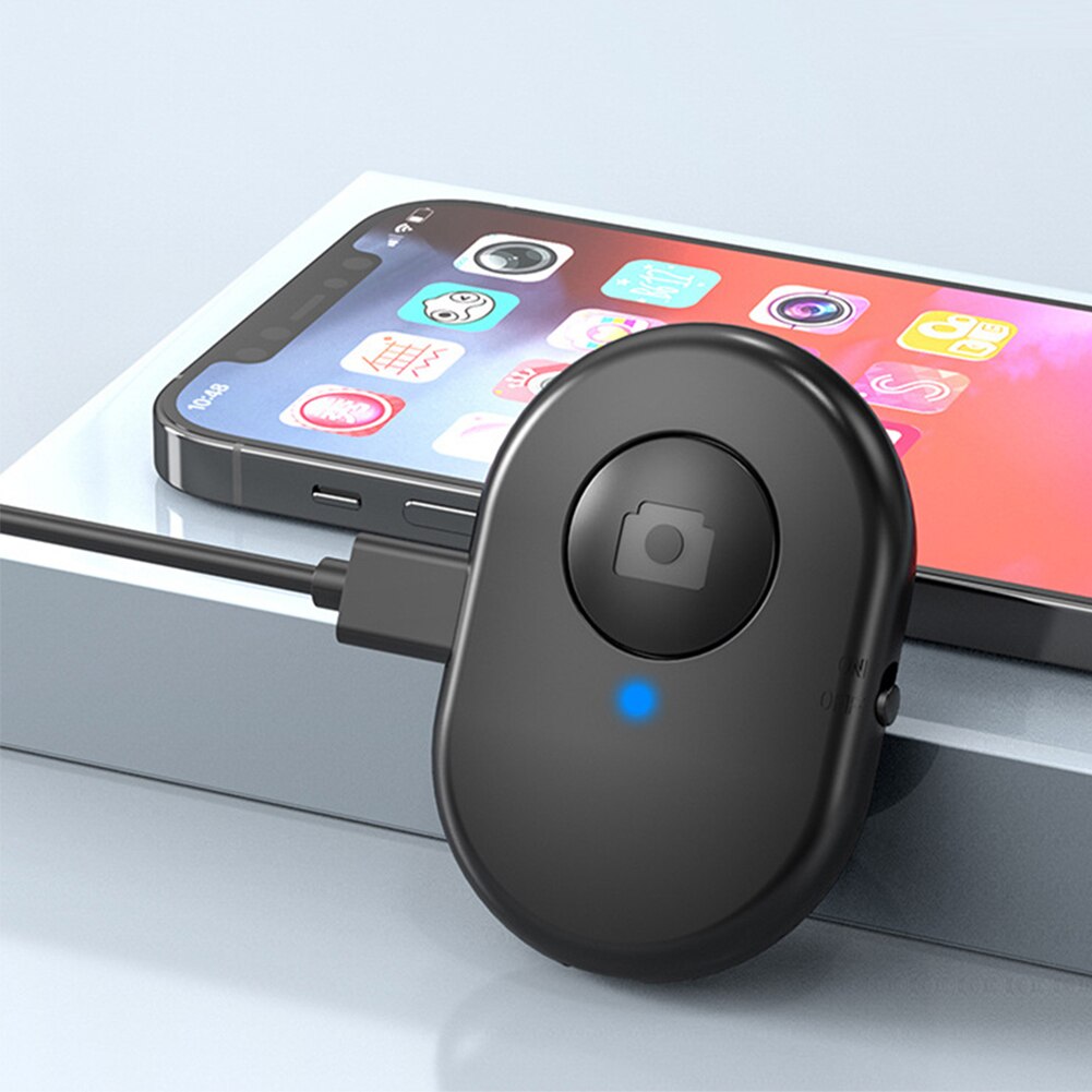 Draadloze Afstandsbediening Bluetooth-Compatibel Oplaadbare Zelfontspanner Selfie Stok Ontspanknop Foto Knop Smartphone