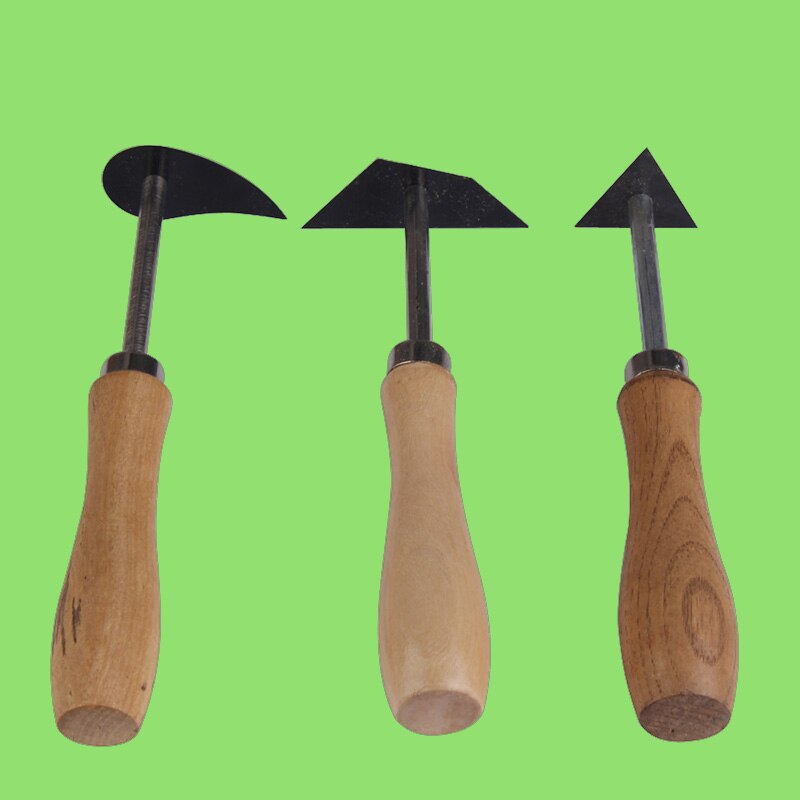 3 Pcs Tungsten Steel Clay Sculpture Pottery Fettling Knife Tool with Wood Handle Tool Practical