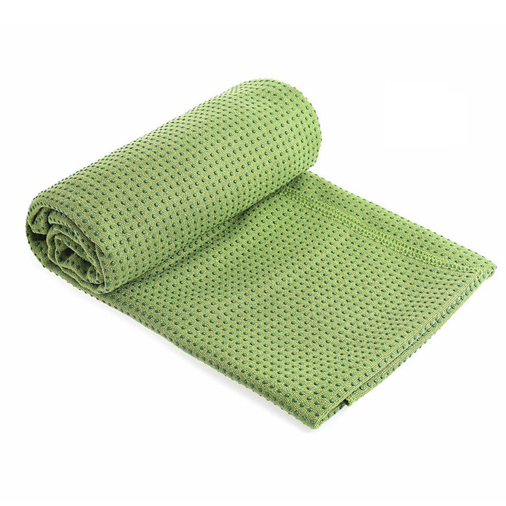 Yoga Mat Towel - 183x63cm - Microfiber Anti-Skid Cover - Exercise Equipment with Bag: Green