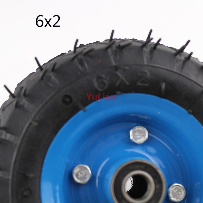 6 x 2 inflation dækhjul brug 6 "dæk legeringsnav 160mm pneumatisk dæk elektrisk scooter pneumatisk hjulvogn vogn lufthjul