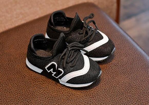 Children Sports Shoes AI LIANG Spring Boys Girls Breathable Sneakers Sneake Comfortable Kids Flats Shoes: Black / 8