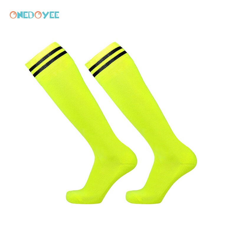 Onedoyee Sports Men Women Kids Football Socks Outdoor Running Soccer Socks Breathable Children Boys Stockings Socks Knee High: Green / Kids  Size