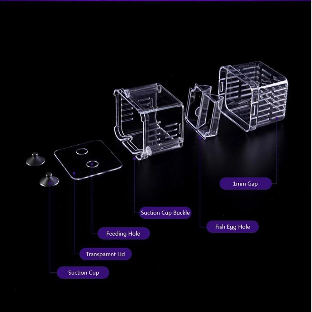 Double Layer Self Floating Incubator with Suction Cup Aquarium Hatching Fish Breeding Box