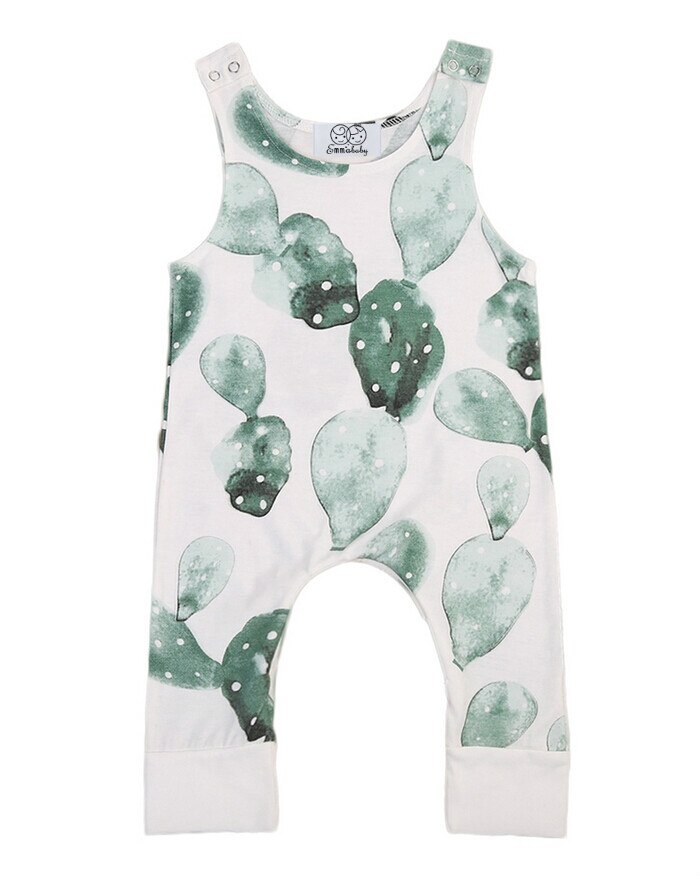 Baby Baby Meisje Jongen Cactus Gedrukt Romper Zomer Kids Kinderen Mouwloze Jumpsuit Playsuit Outfit Kleding