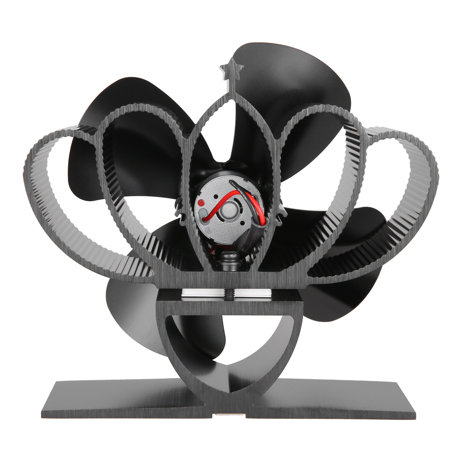 1 Set Mini 4 Blade Kachel Ventilator Warmte Aangedreven Pellet Kachel Fan Thermometer Oven Hout Brander Eco Fan Haard Accessoires
