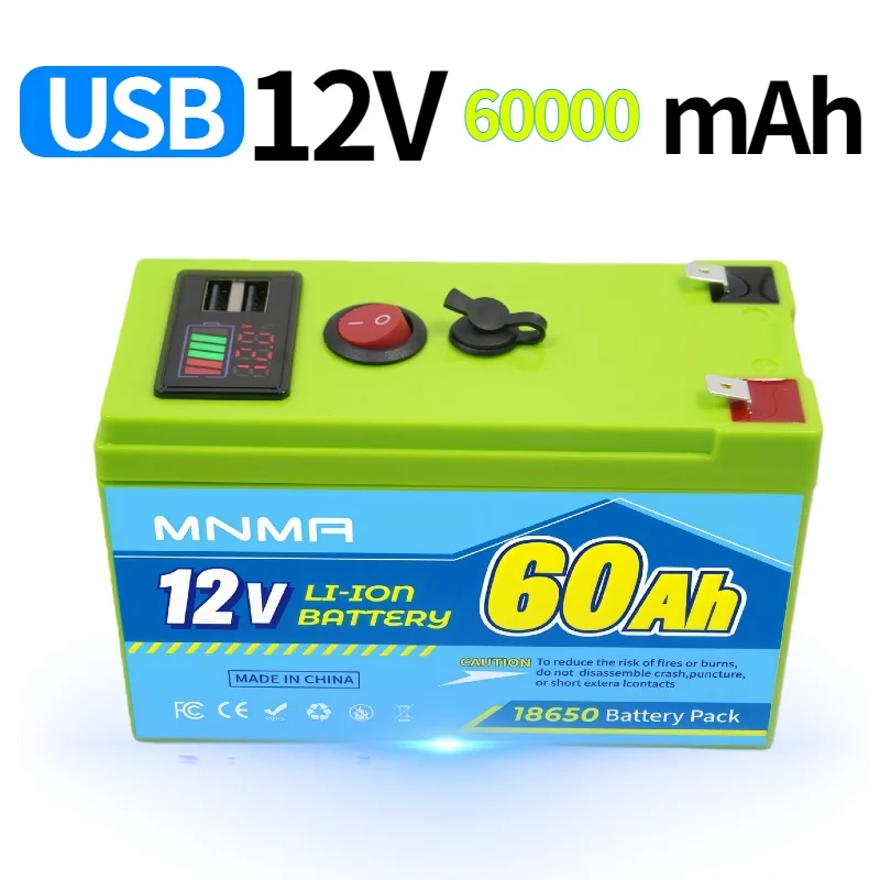 12V 60Ah Lithium Rechargeable LiFeP04 Battery Deep Cycle for Solar Power,UPS🗺️Scooters,Power Wheels,Fish Finder,Built-in BMS: Orange