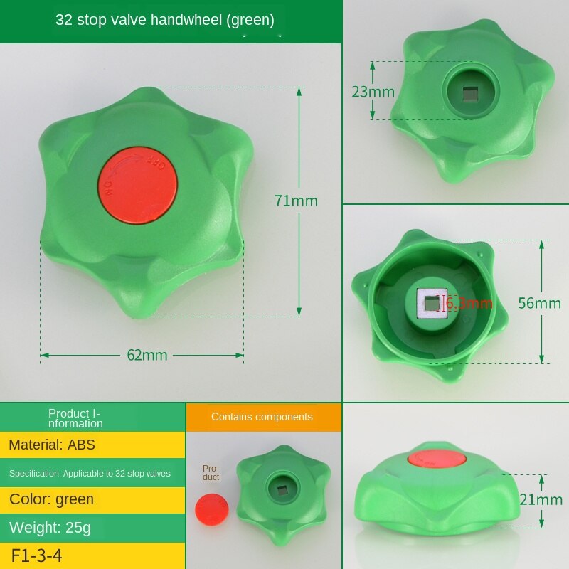 PPR globe valve spool copper gate valve and cold water pipe D20 25 32 1/2 IN 3/4 IN pipe fittings accessories: 32 Handwheel green